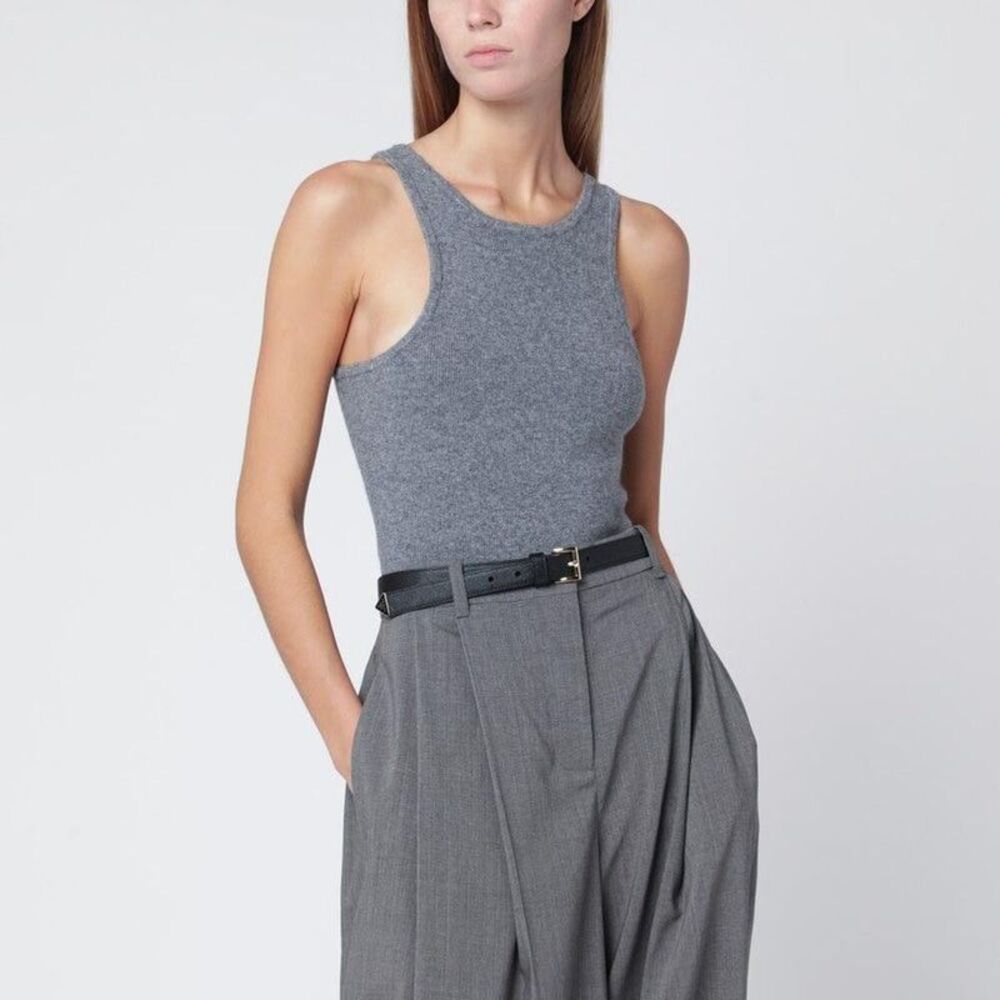 ALMADA LABEL Ribbed Racerback Tank Top for Women Women GREY T-Shirts & Tops